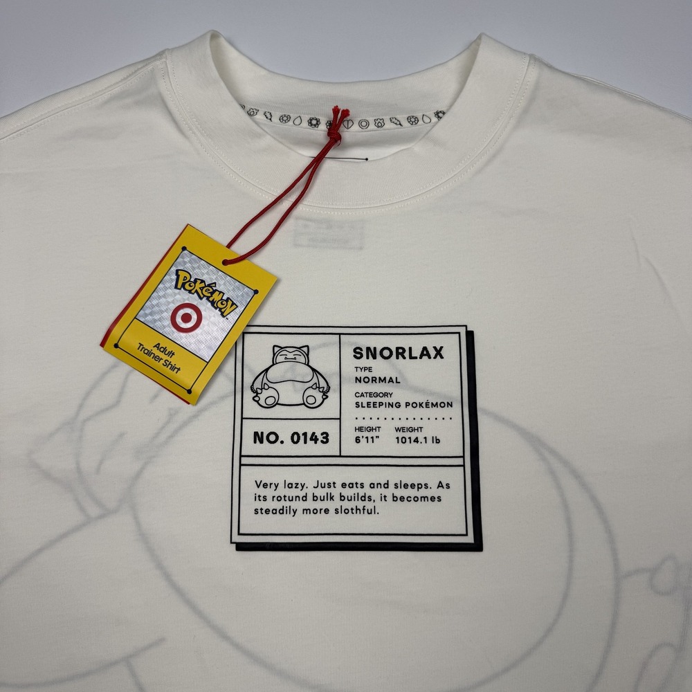 Pokemon Snorlax Shirt Mens Medium White Graphic Adult Trainer T-Shirt Tee